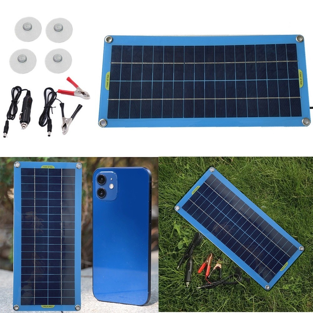 12V 30W Solar Panel For Camping PET Laminated Sheet Reverse Current Protection