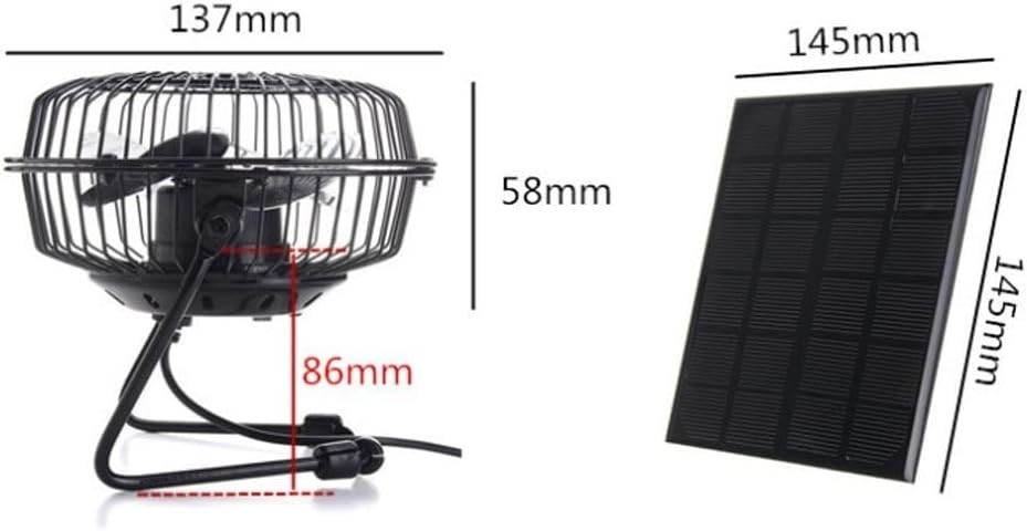 Solar Panel Fan 5W USB Ventilation System for Greenhouses Sheds Pet Houses