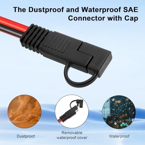 SAE Extension Cable 6FT 10AWG Tinned Copper Wire for Solar Battery RV Marine