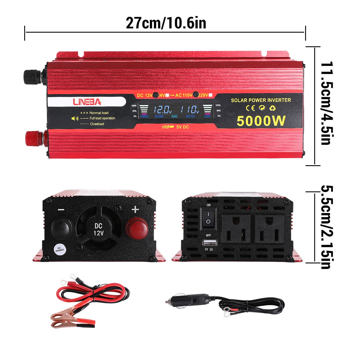 100W Mono Solar Panel Kit with 5000W Power Inverter Outdoor Solar Power Supply