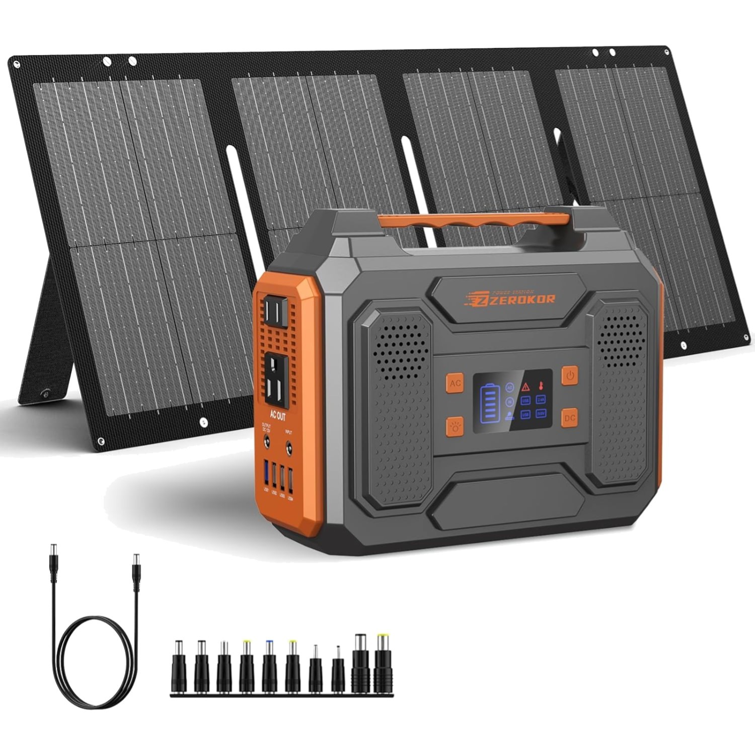 Portable Solar Generator 300W Battery Pack with 60W Panel for Camping RV Outd…