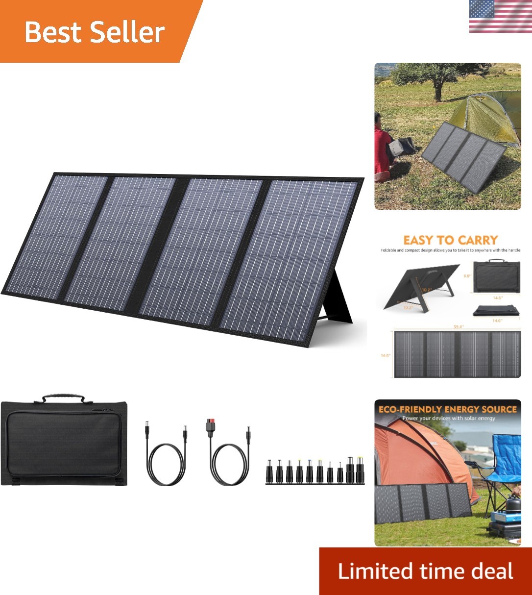 High-Efficiency 60W Foldable Solar Charger – Essential for Eco-Friendly Travel