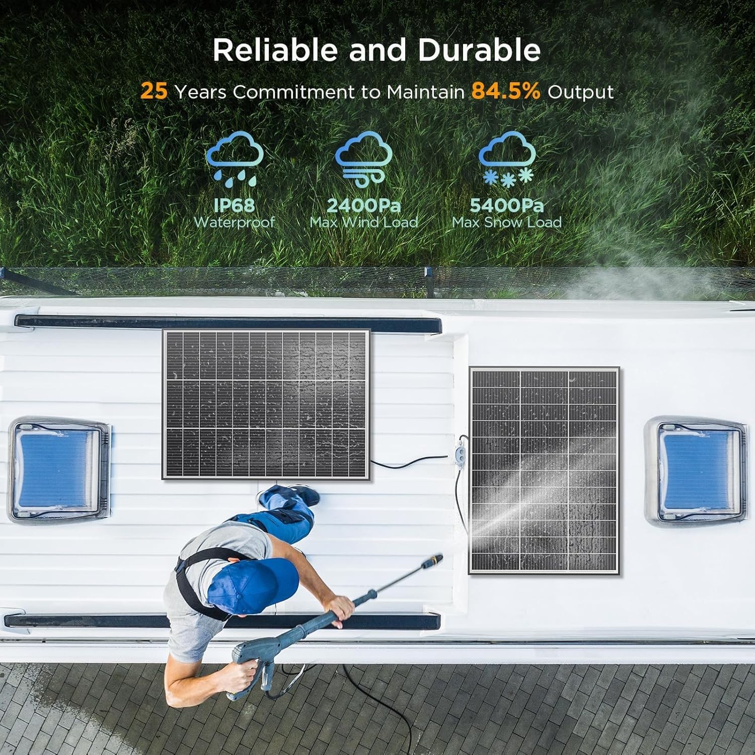Durable 100W Solar Panel – Weather-resistant & Compact Design for Easy Mounting