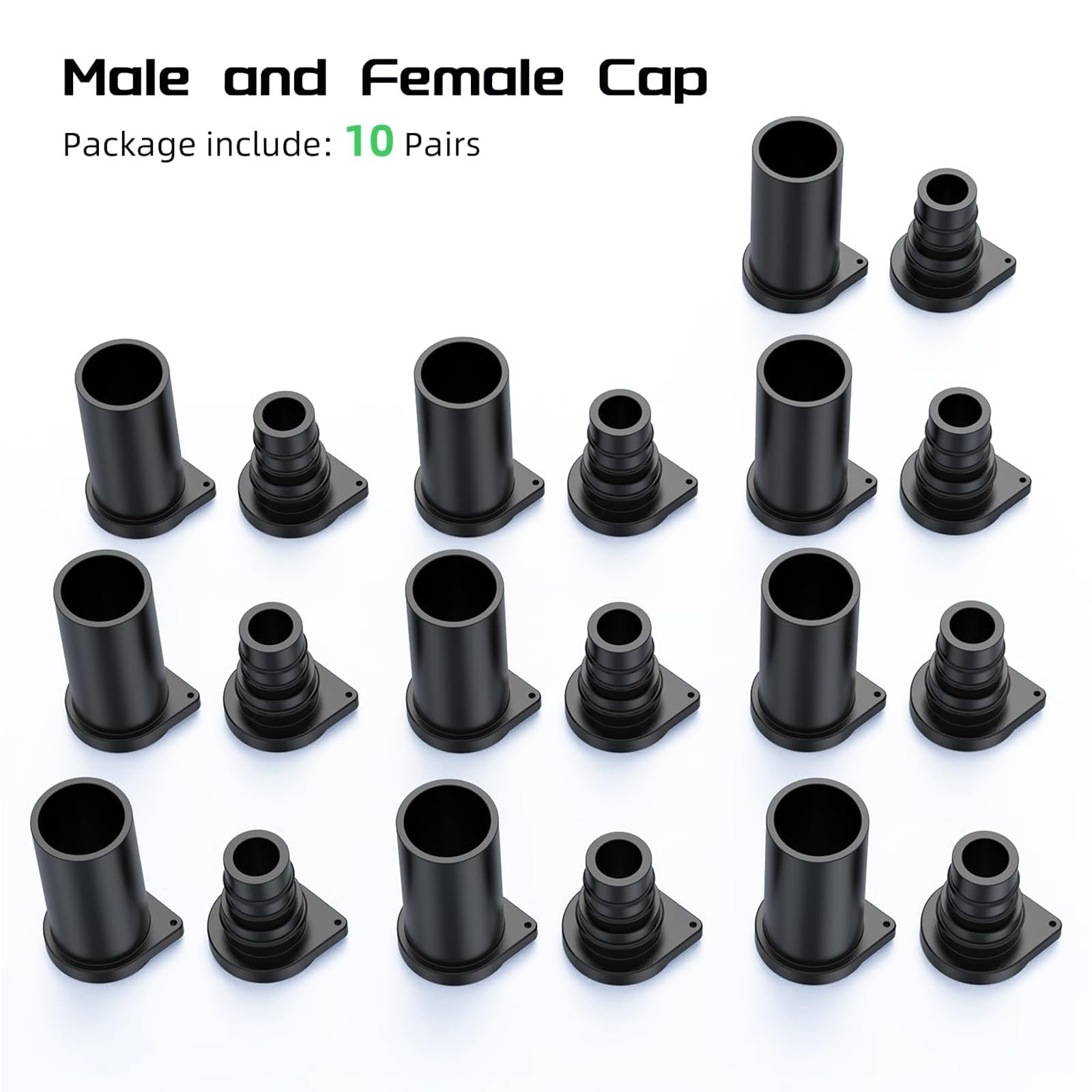 Solar Connector Caps, IP67 Panel Cap Weather 10-Pack
