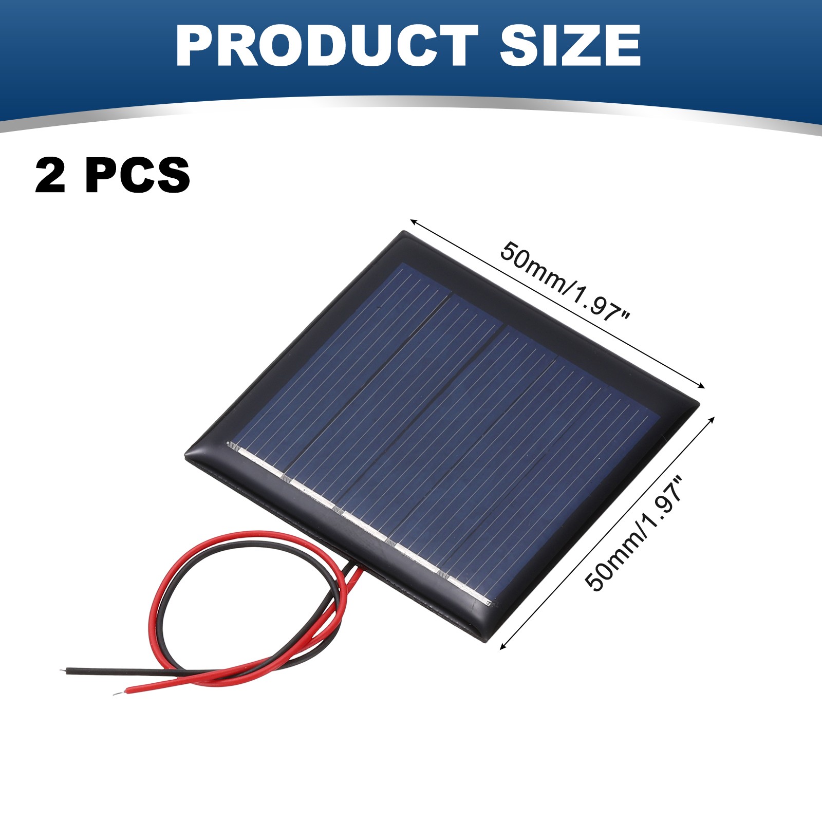 2Pcs 2.5V 0.25W 100mA Mini Solar Panels with Cable