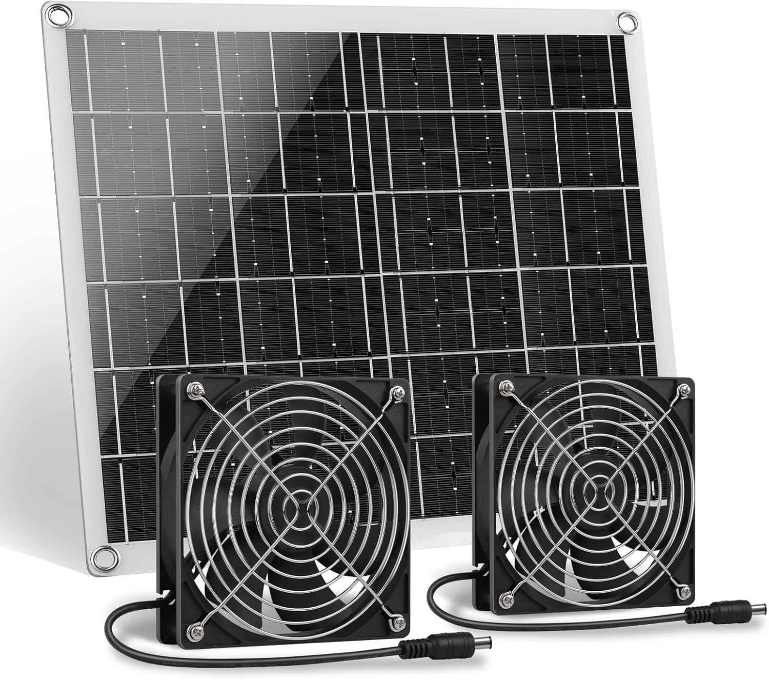 15W Solar Panel Fan with Dual IP67 Waterproof Fans for Ventilation Needs