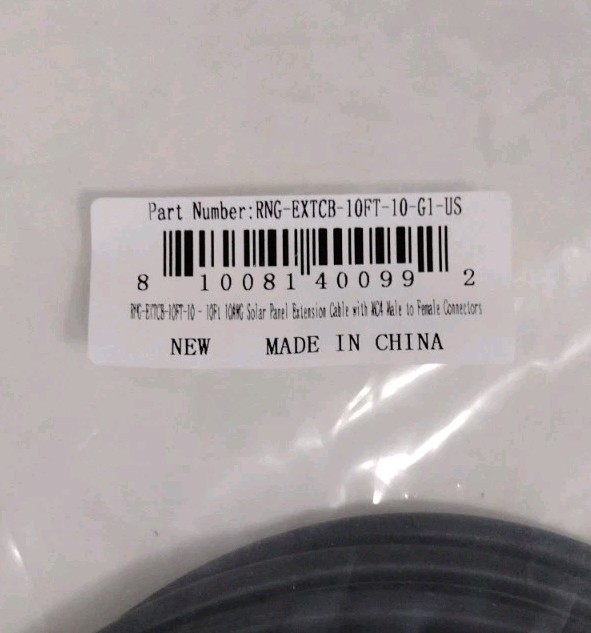 Renogy RNG-EXTCB-10FT-10-G1 XC4 Male to Female Solar Extension Cable Connector