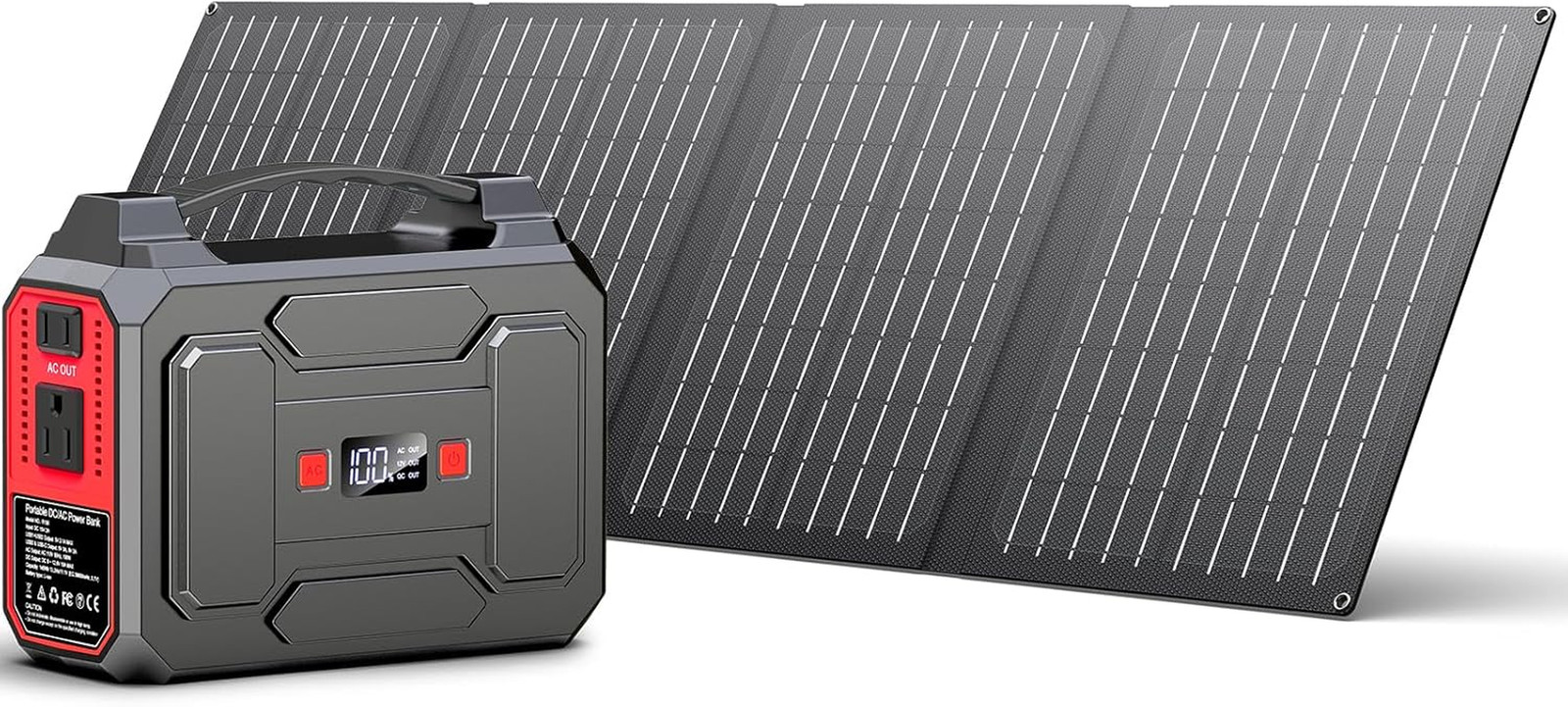 Solar Powered Generator 200W Peak/100W Rated, Portable Solar Generator Power Sta