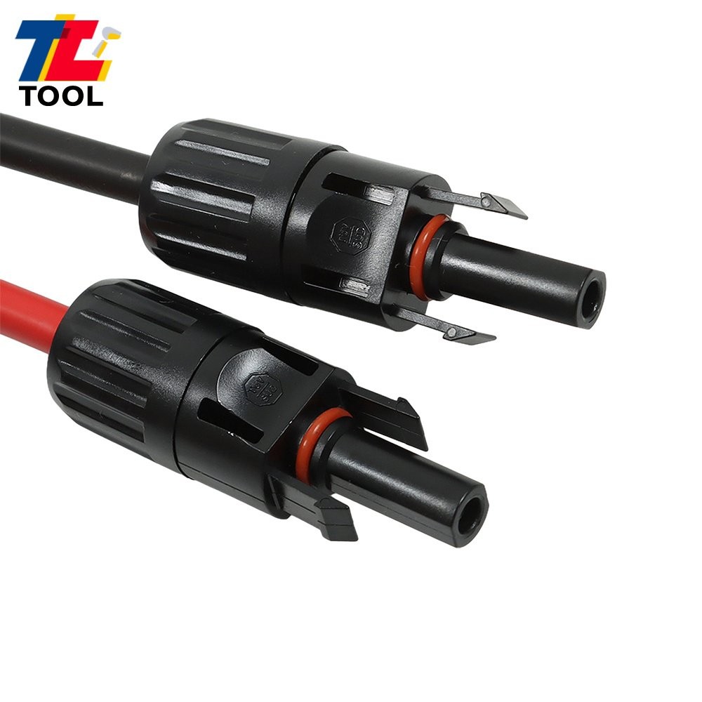 1 Pair 5FT 10AWG Solar Panel Extension Cable Wire Connector Black + Red