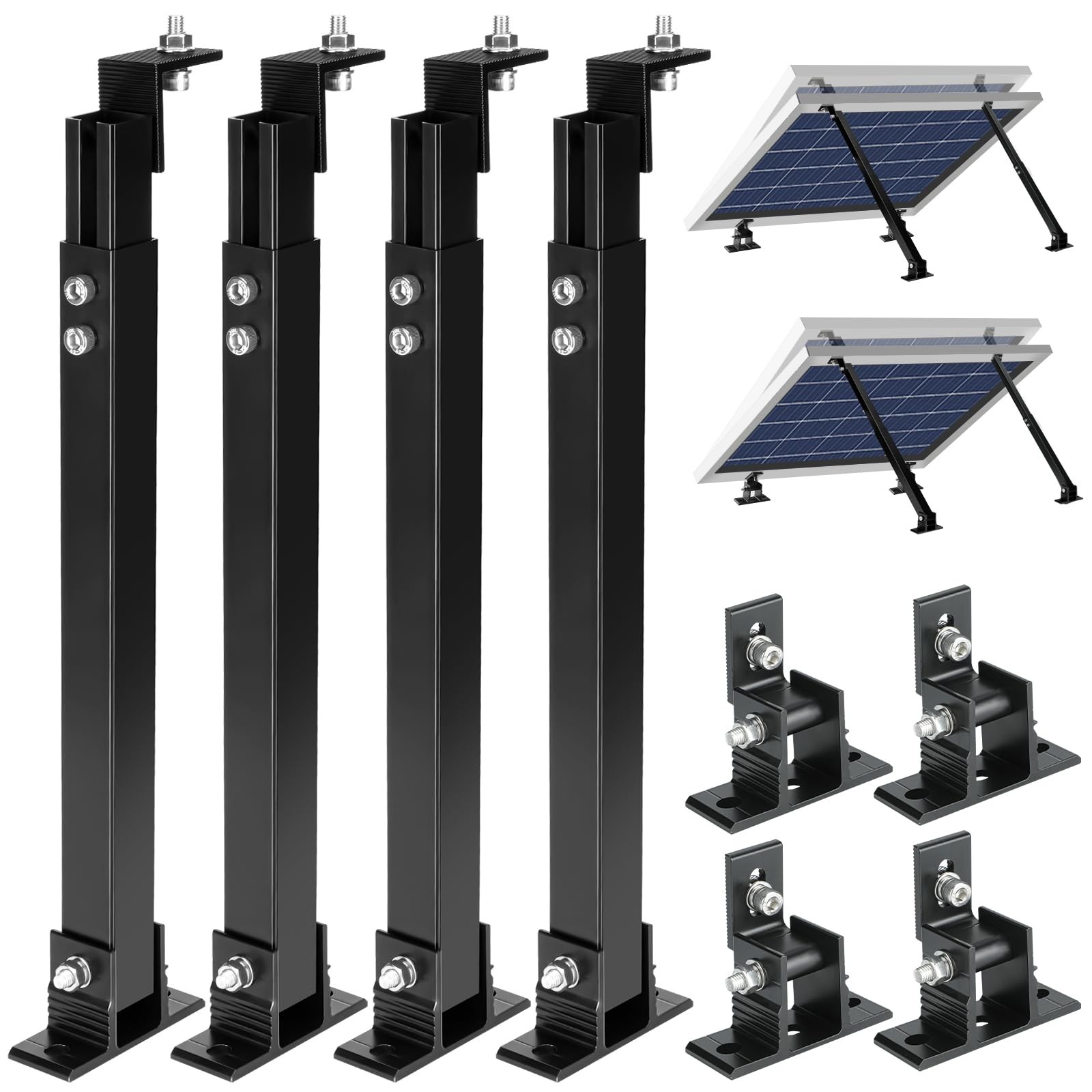 Solar Panel Mount, Aluminum Alloy Adjustable Solar Panel Tilt Mount Brackets,…