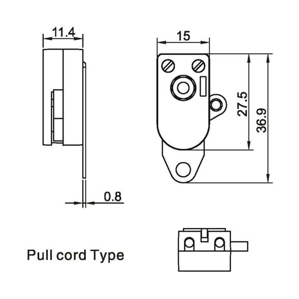250V Voltage Wall Light Switch Pull Cord Switch Rotating Pull Switch 2A Current