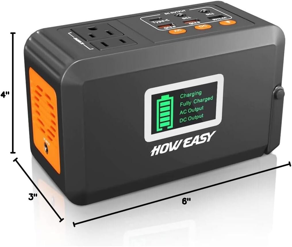 Compact Lithium Battery Power Station with 8 Outputs – 150W Peak for Outdoors