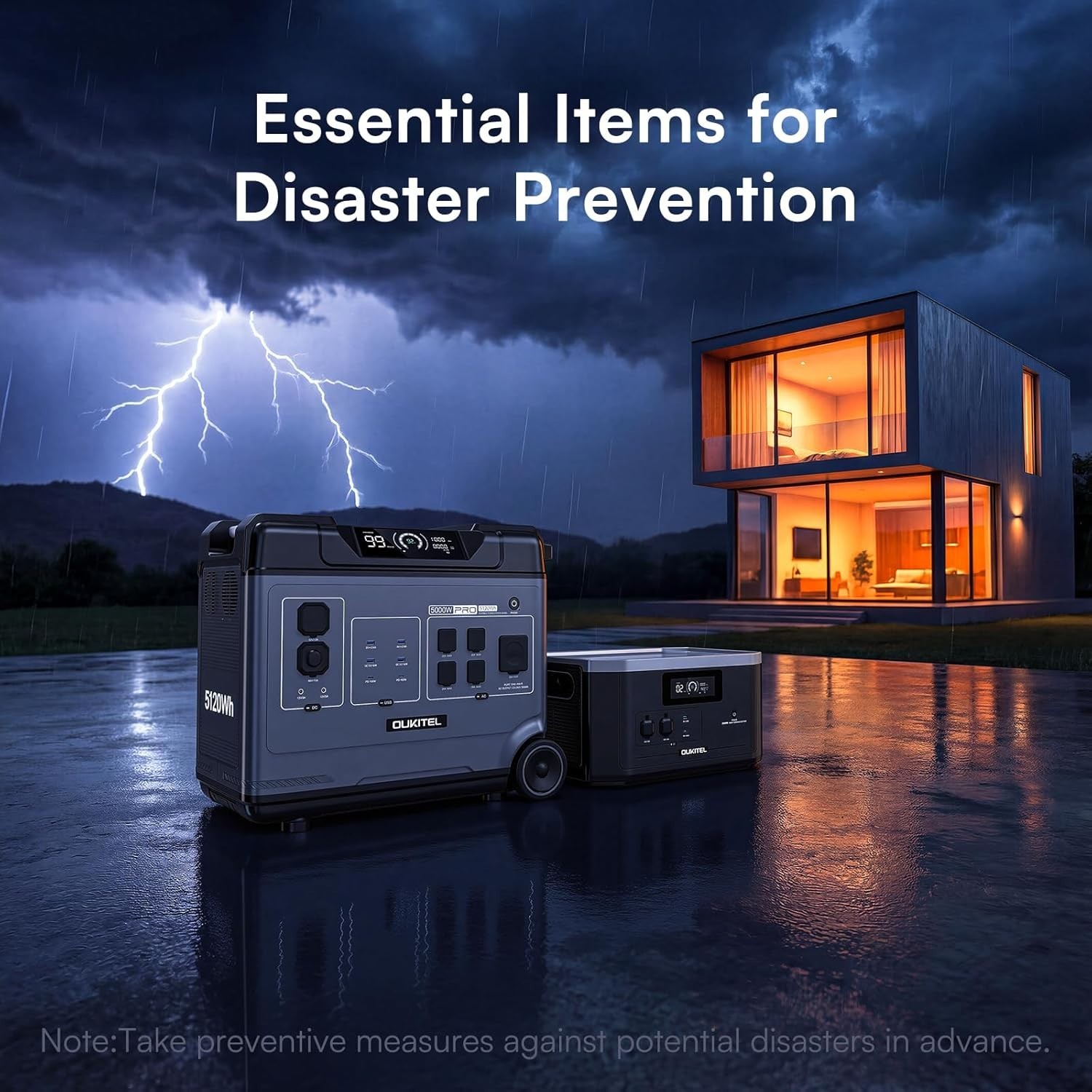 OUKITEL BP5000 Pro Max 5120Wh 5000W LiFePO4 Generator Home Backup