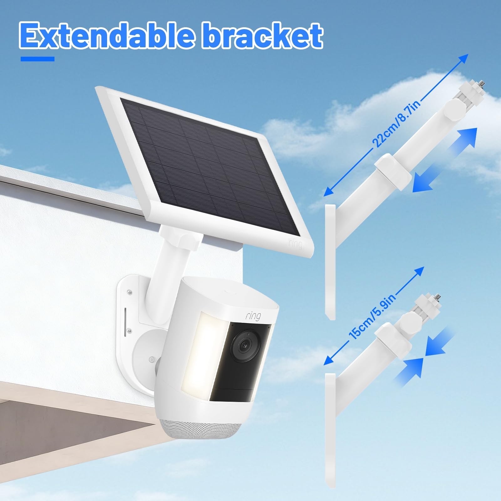 Universal Wall Mount for Camera & Solar Panel – 2-in-1 Compatible with Ring, Bli