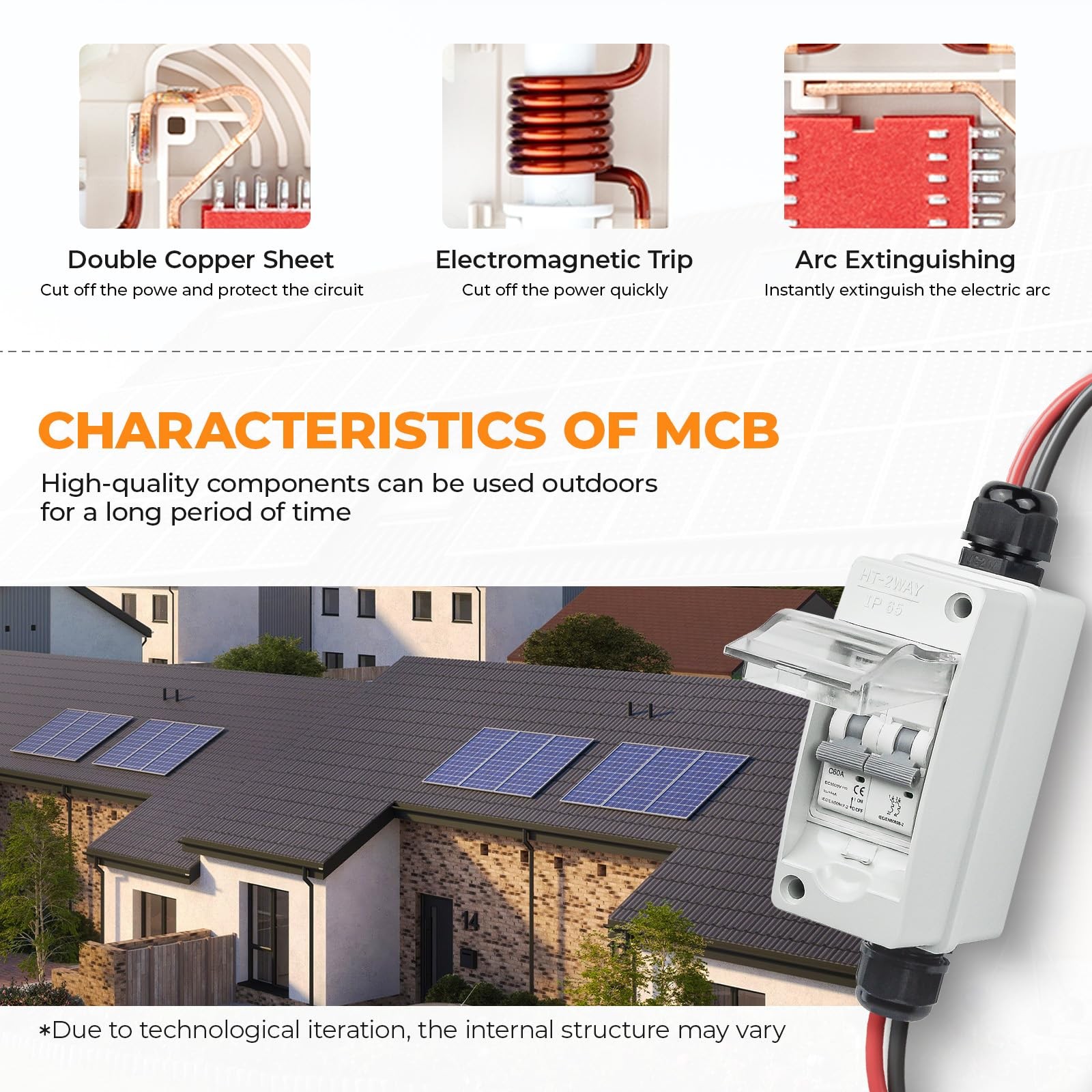 Solar Panel Disconnect Switch 1000V 60A PV Grey