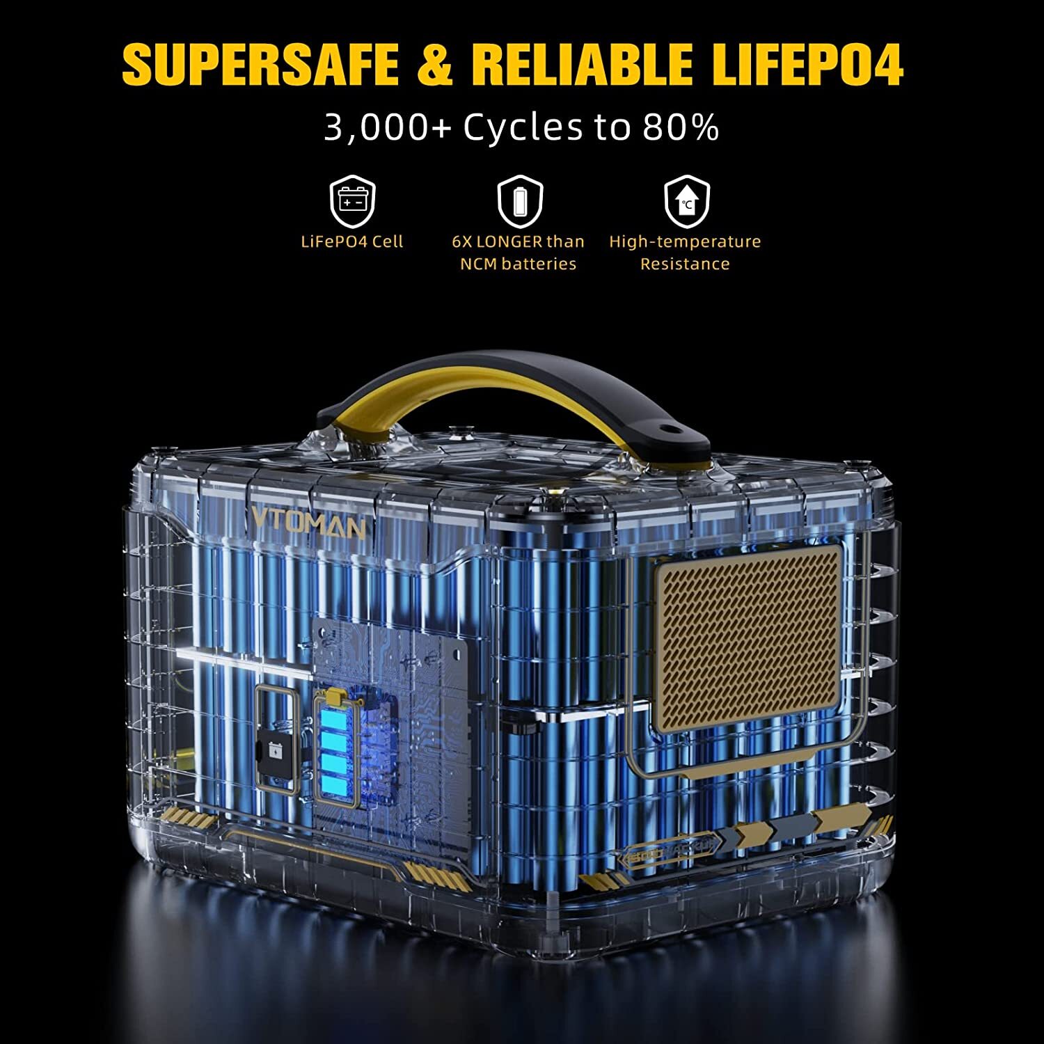 VTOMAN Jump 1500 Extra Battery 1548Wh, LiFePO4 Backup Expansion Battery