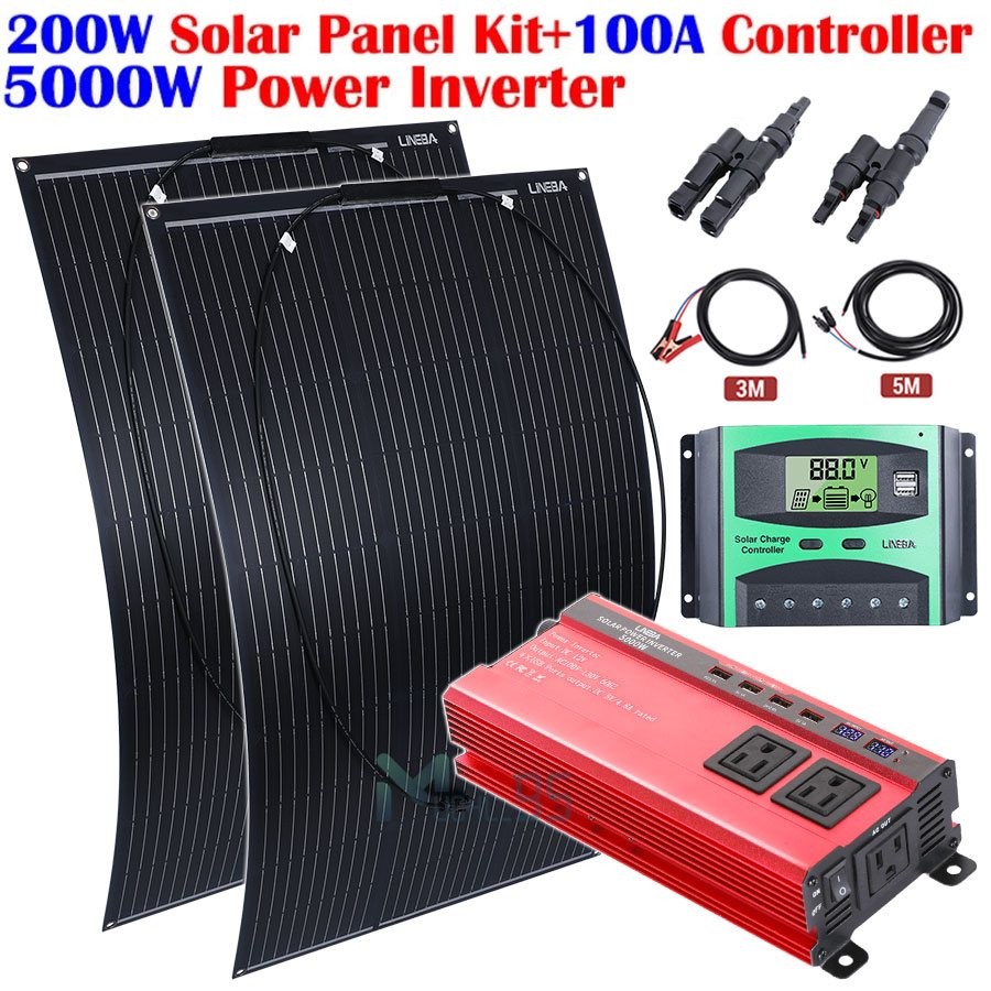 Solar Panel Kit Solar Power Inverter Generator 100A Home 110V Grid System