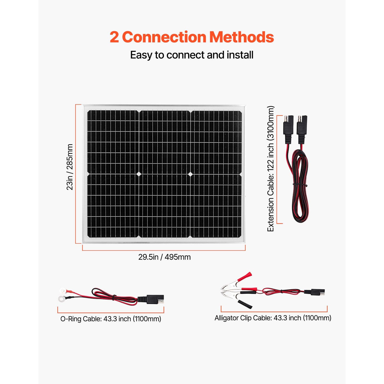 Uimoso 50W 12V Solar Charger Kit with MPPT Controller for Battery Maintenance