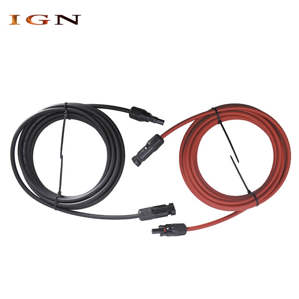 High Quality 10 AWG 15ft 1 Pair Solar Panel Extension Cable Wire Connector