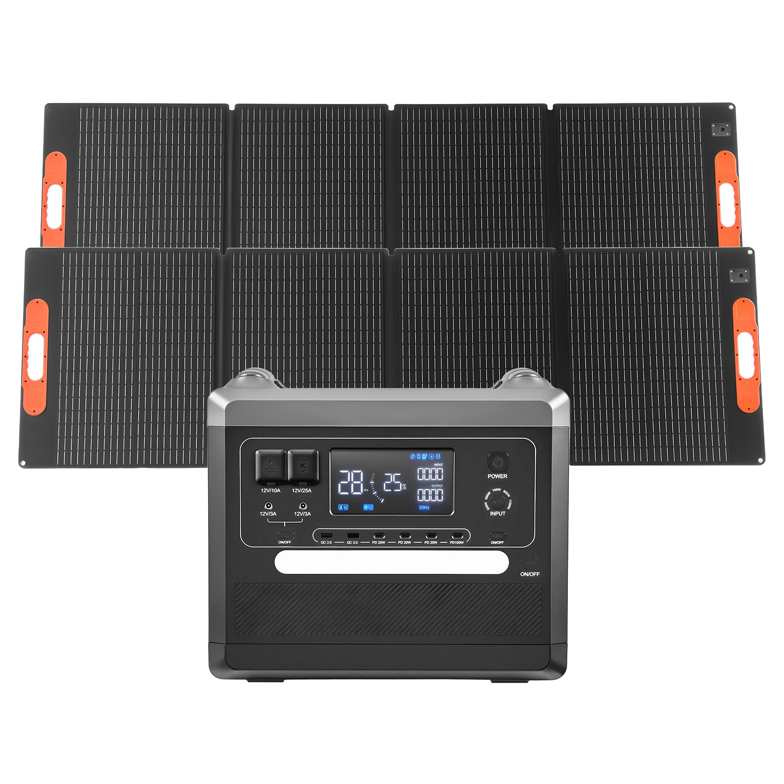 Uimoso Portable Power Station 2400W 2160Wh with 2 Foldable 200W Solar Panels