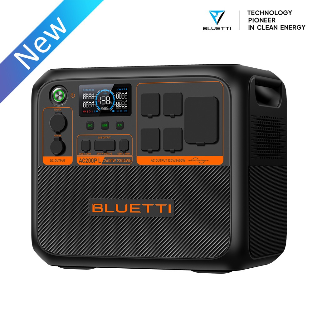 BLUETTI AC200PL+350W Solar Panel 2304Wh Portable Power Station for Home Backup
