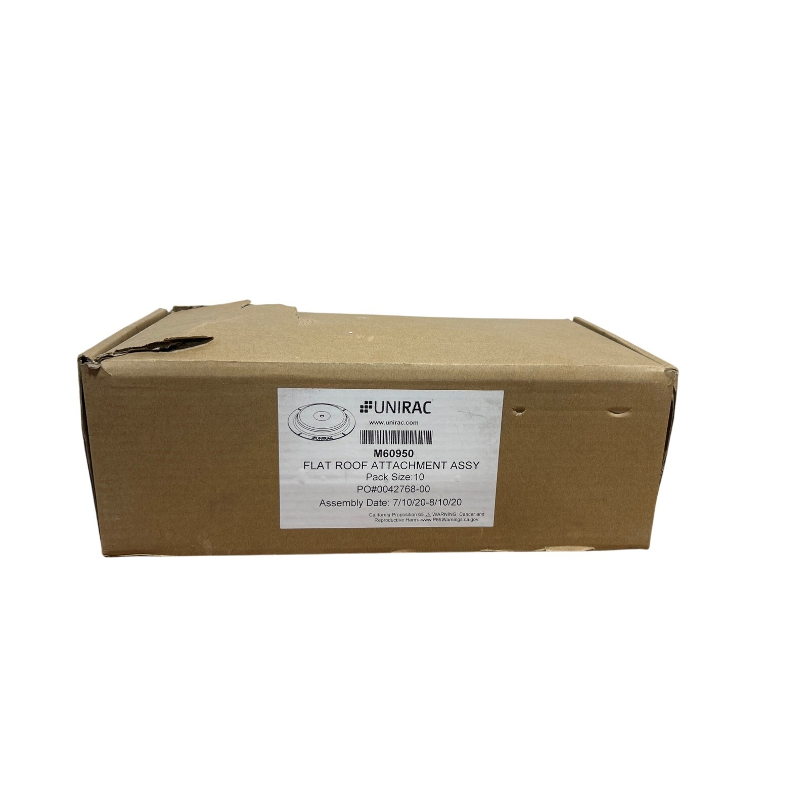 New In Box 10-Pack Unirac White Flat Roof Attachment Assemblies M60950 Solar