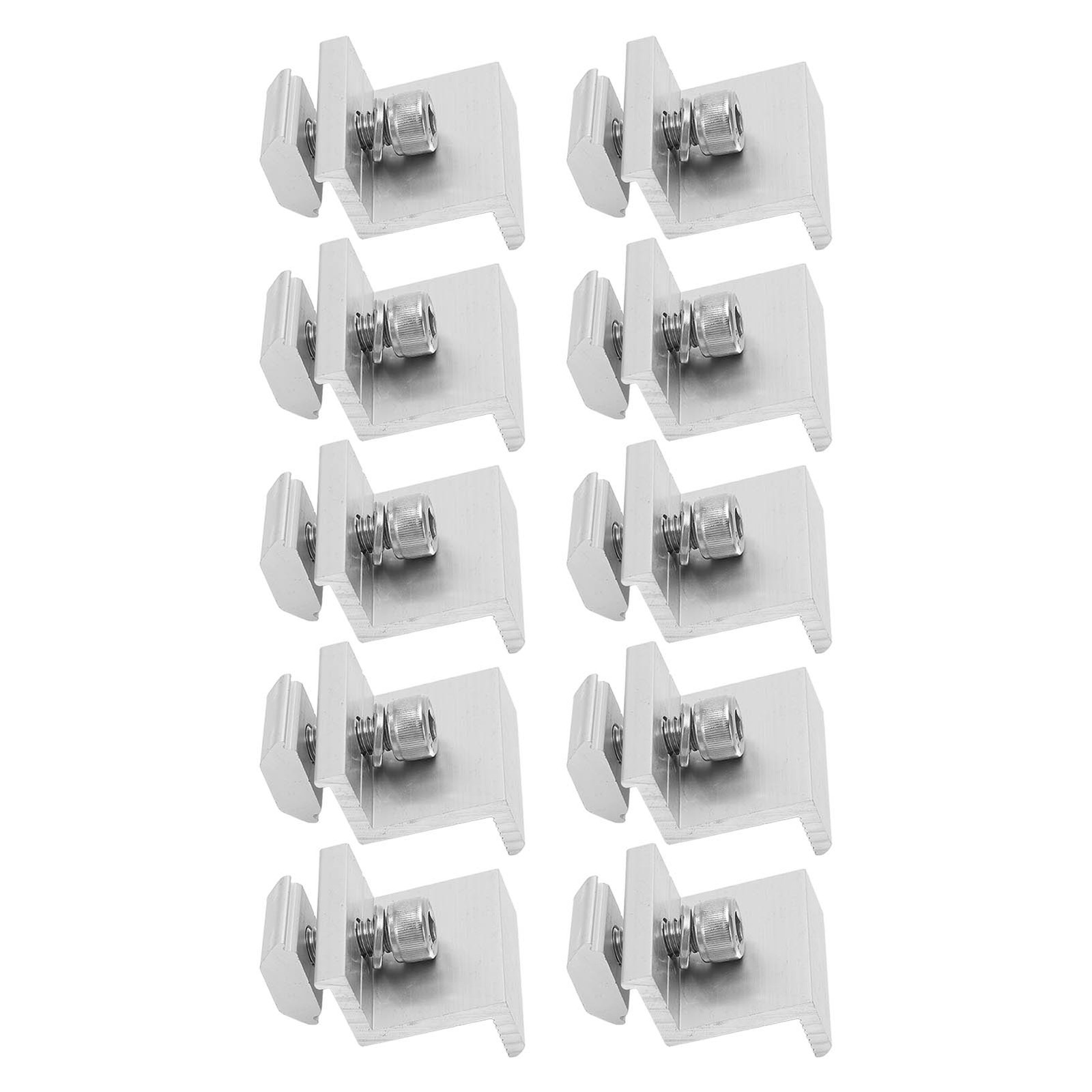 45mm/1.8in 10x Solar Mount Z Bracket Pressing Block PV Panel Rail End Grounding