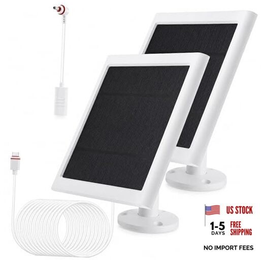 IP65 Solar Panel Outdoor for Ring Cameras () Spotlight Cam Plus/Pro White 2P