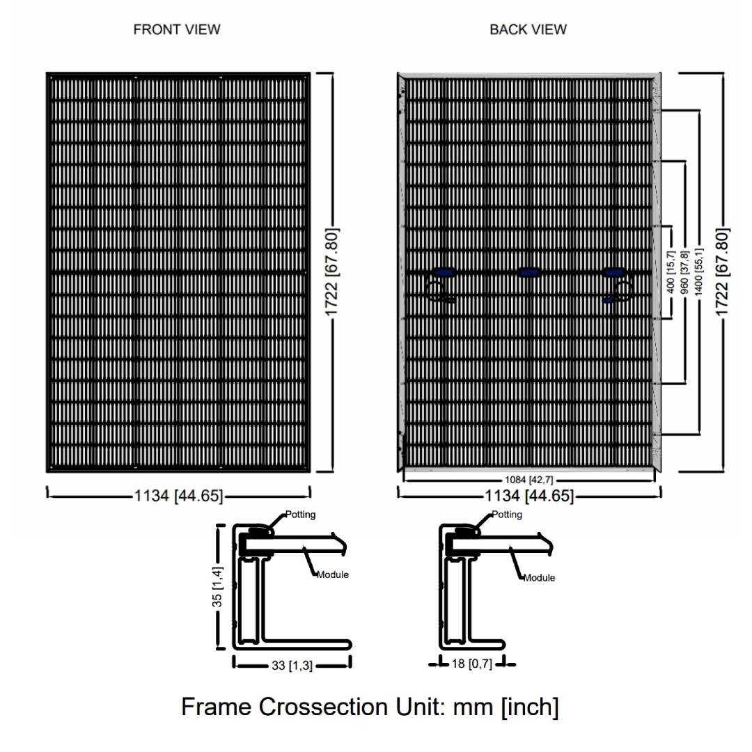 CW Energy CWT410WP Bifacial Perc Monocrystalline 410W Solar Panel (Pallet of 35)