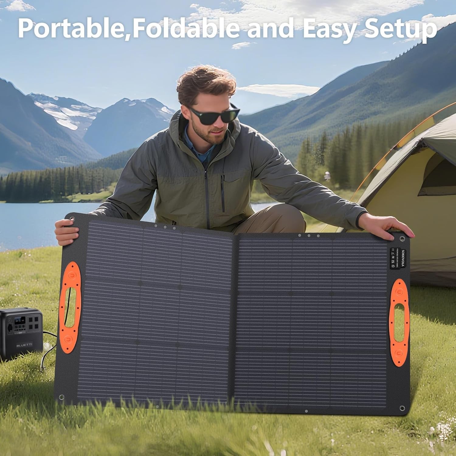 N-Type 16BB 110W Portable Solar Panel for Ef/Jackery/Bluetti/Anker Power Station