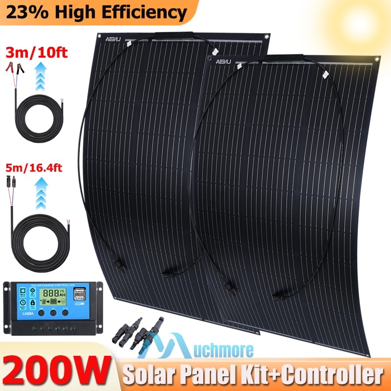 400W Mono Solar Panel w/Controller Portable Power Home Camping RV Battery Charge