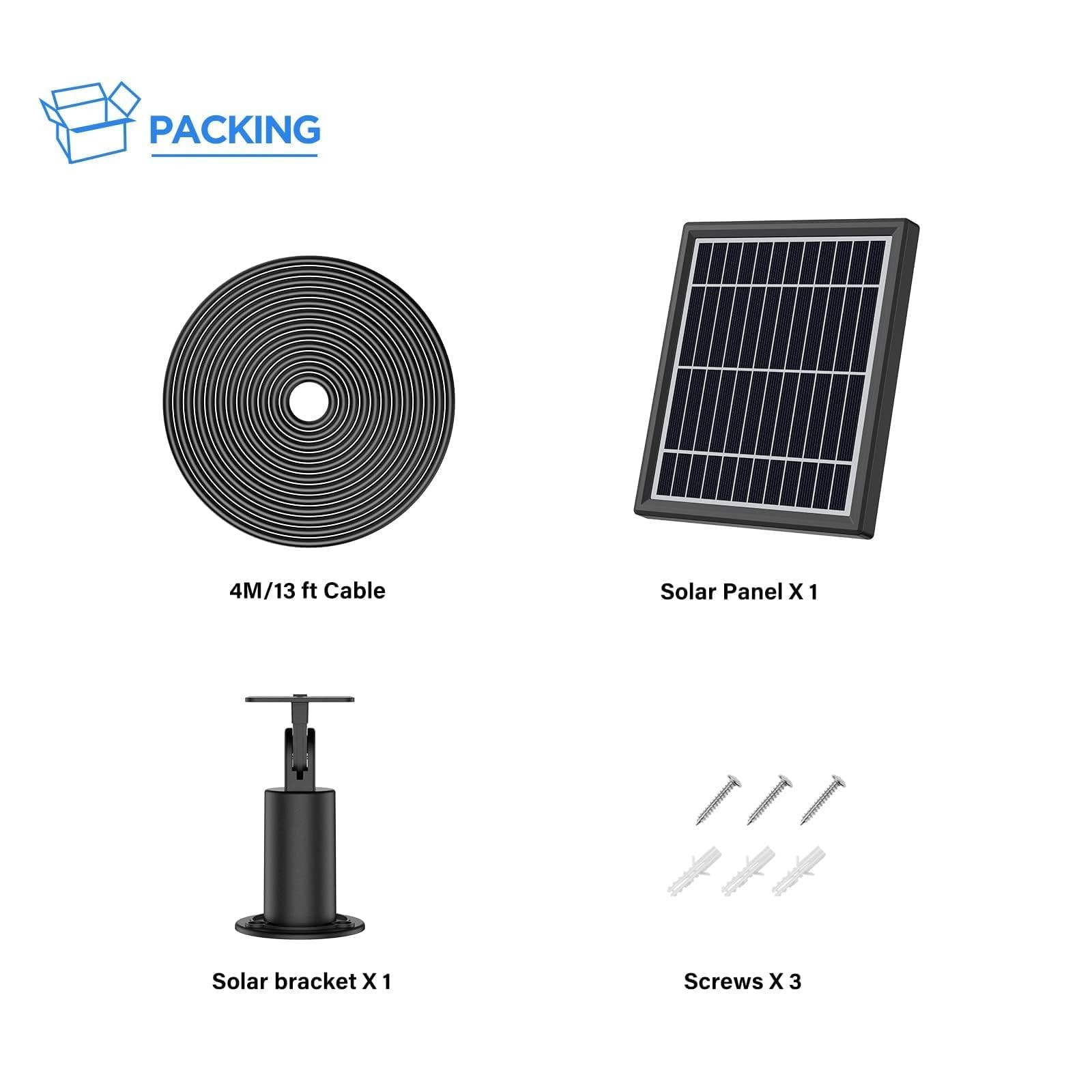 Solar Panel for Ring Stick Up Cam Battery & Plugin, 12ft Waterproof Cable, Co…