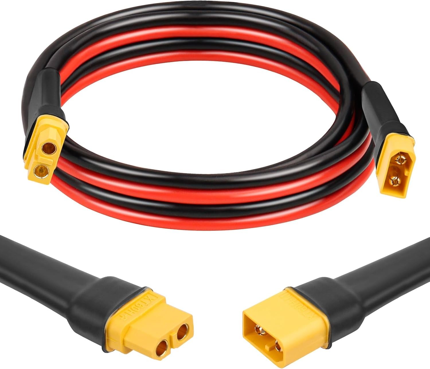 XT60 Extension Cable 6FT, 10AWG Tinned Copper Wire with XT60 Male to Female Conn