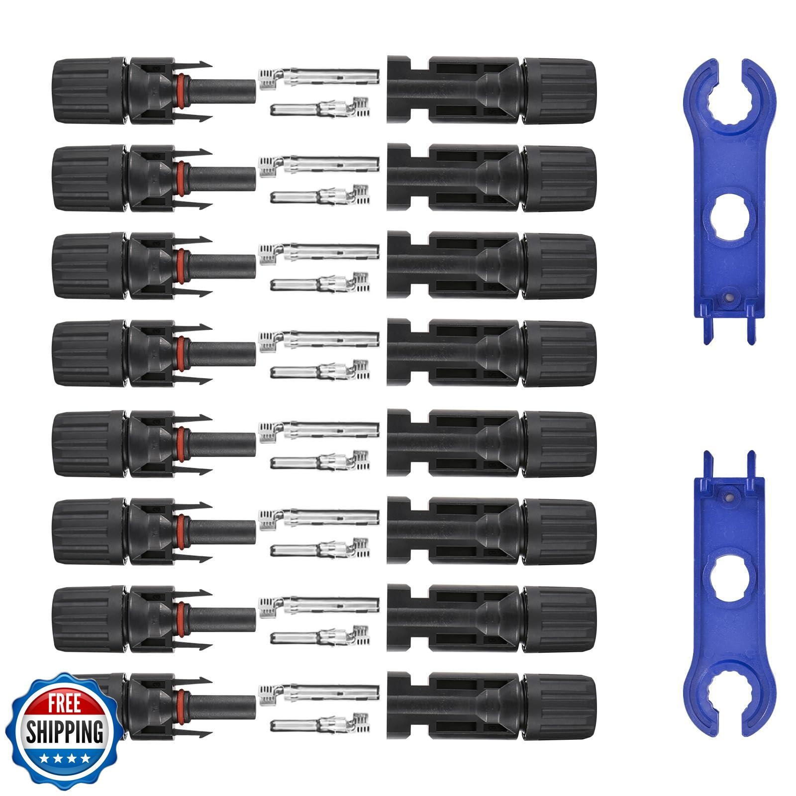 Usngsny 16 PCS Solar Panel Connectors, Male/Female IP67 Waterproof 1000V 30A