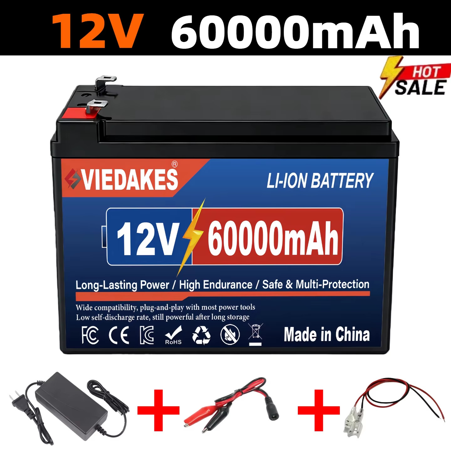100Ah Rechargeable 12V LiFePO4 Battery – Long Lasting for sprayers Camping RV So