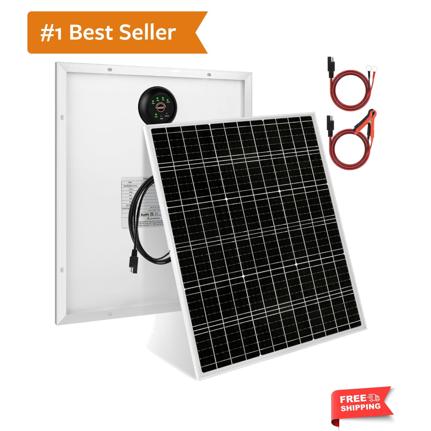 50W 24V Solar Panel Kit with 24V PWM Charge Controller Solar Battery Trickle …