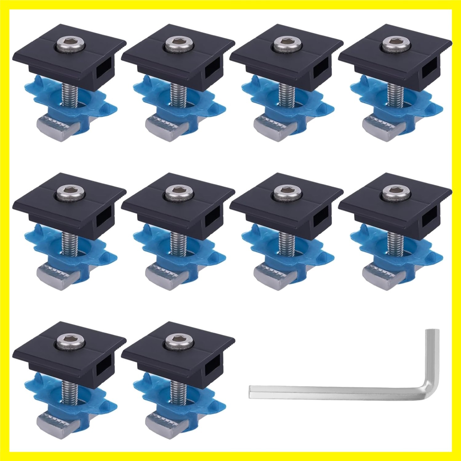 10pcs Solar Panel Mid Clamps for Unistrut, 30mm/35mm Aluminum Mounting Bracke…