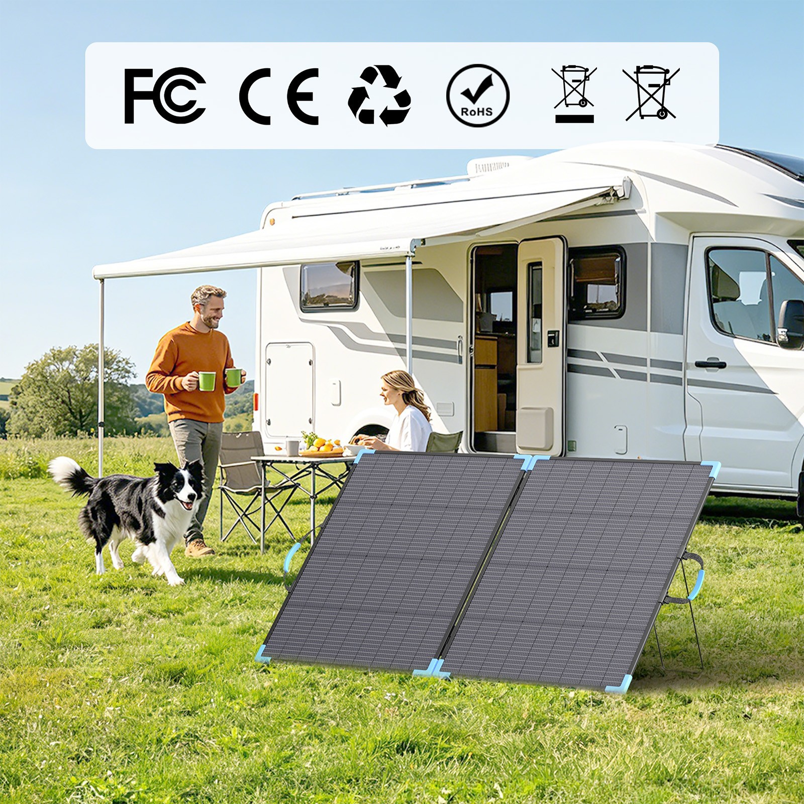 E-POWO 110W 220W Bifacial Solar Panel for Ecoflow River 2 Pro River 3 Plus