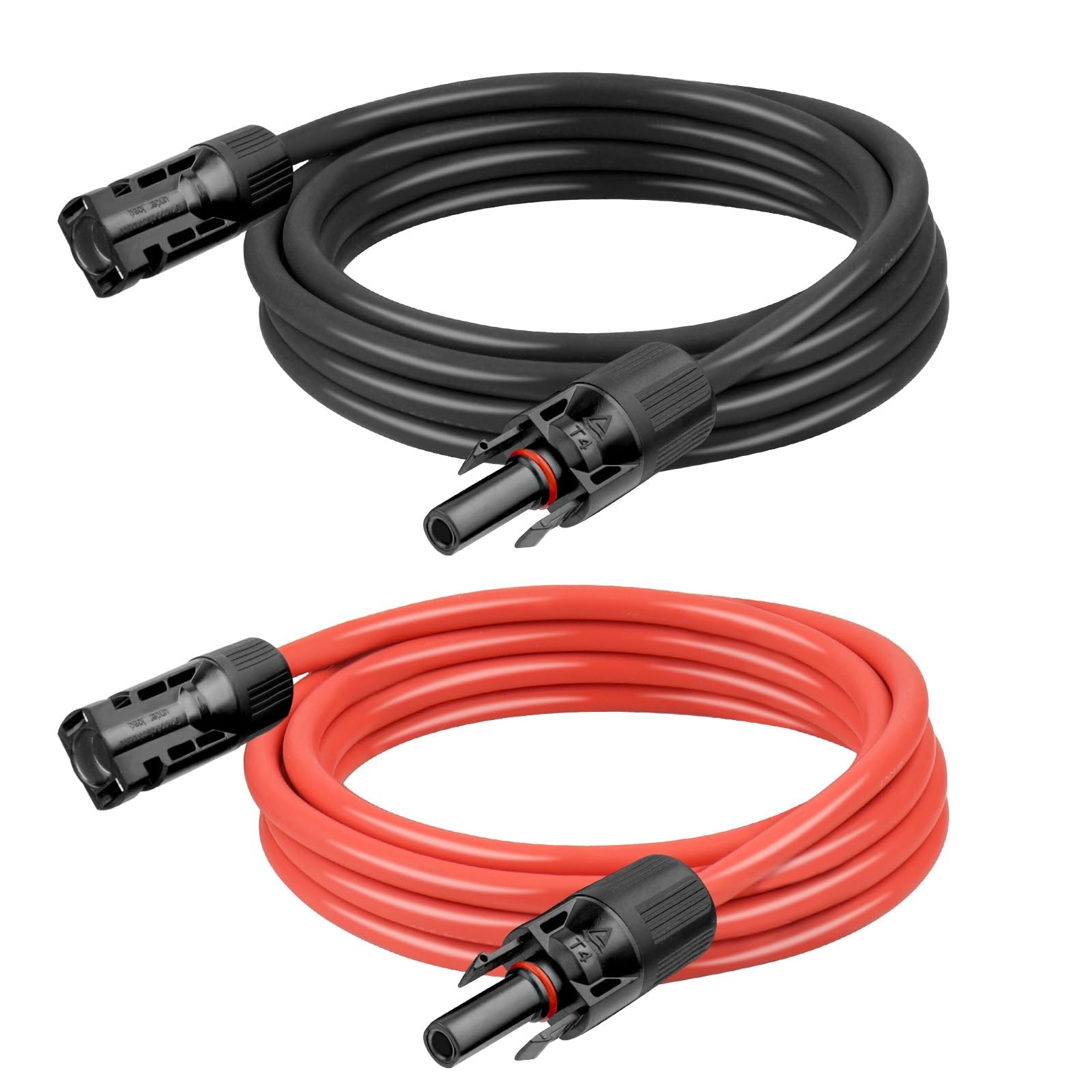 10 AWG Solar Extension Cable 5FT Black + 5FT Red, 10 Gauge Solar Panel Wire M…