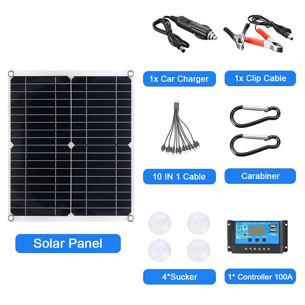 6000W Complete Solar Panel Kit Solar Power Generator 100A Home 110V/220V System