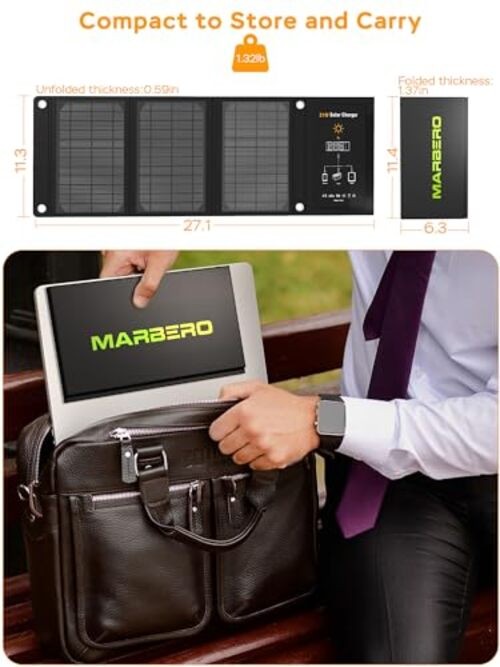Orange 21W Foldable Solar Panel Charger – IP65 Waterproof – Orange