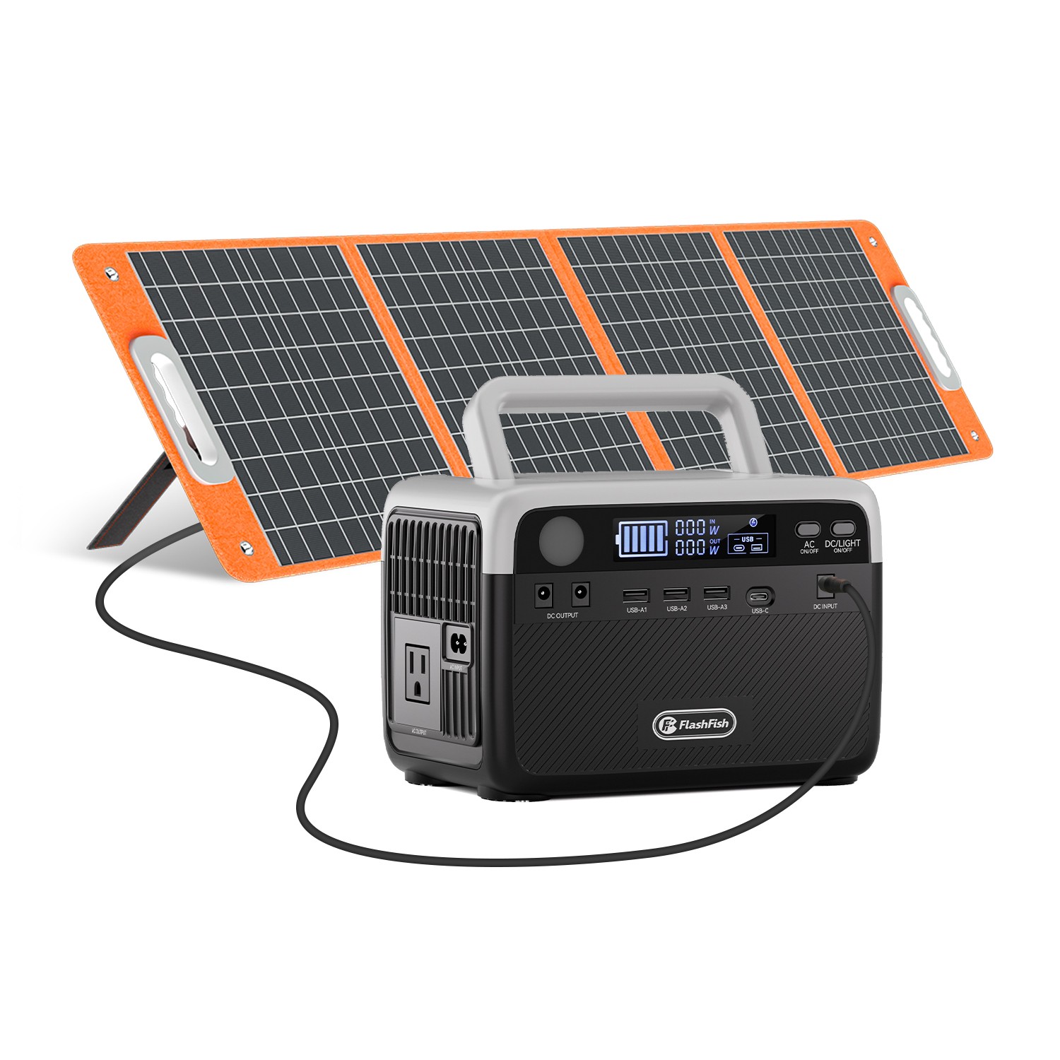 Flashfish 230Wh Solar Generator with Solar Panel Included Portable Power Station