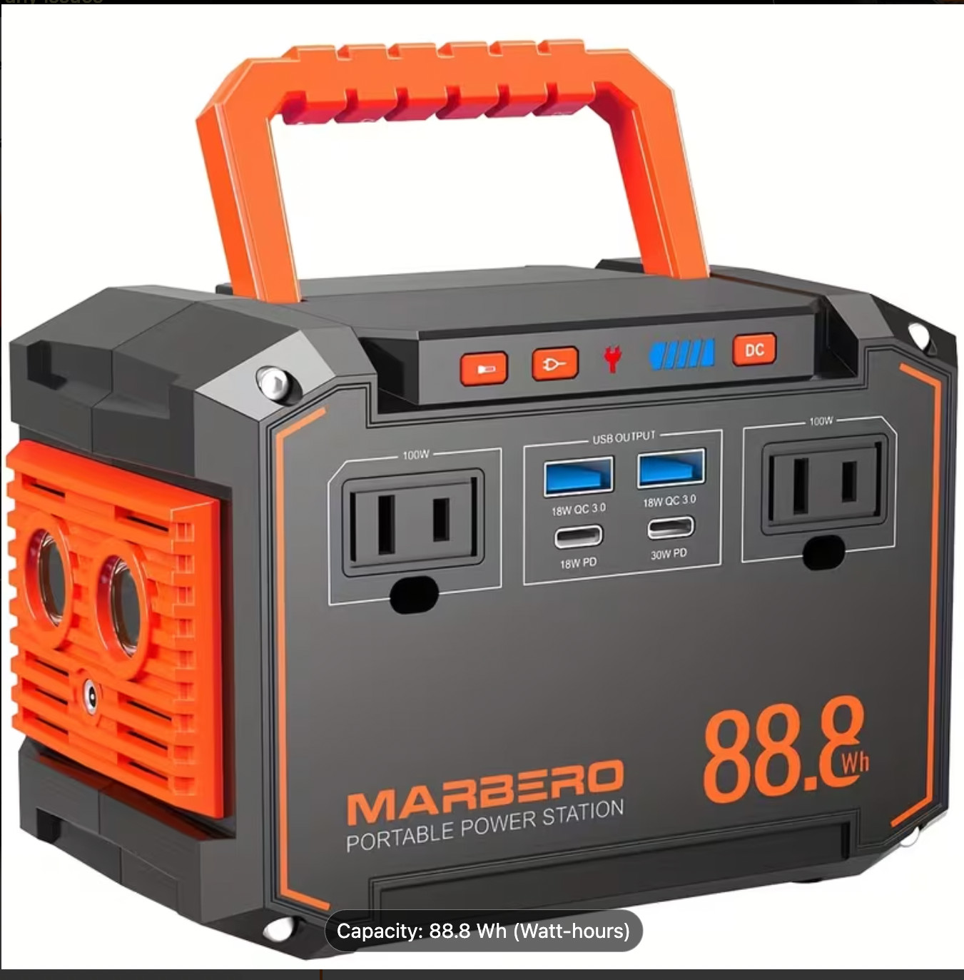 88.8WH Solar Generator Portable Power Station with 30W Solar Panels, 24000mAh