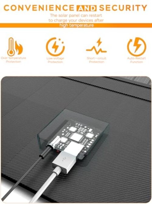 21W Portable Solar Panel Foldable Solar Panel Charger IP65 Waterproof Orange