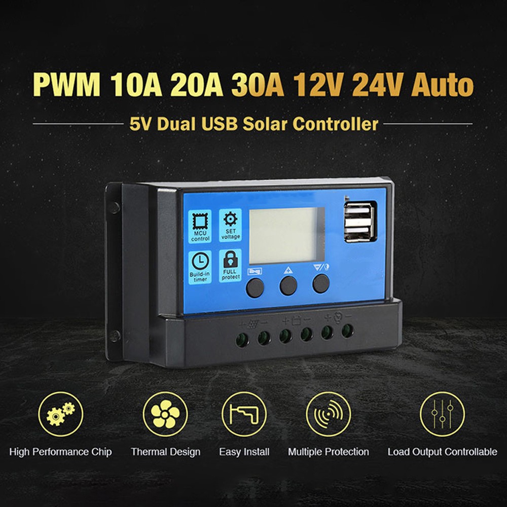 1-Universal Solar Panel Controller 24V Auto For DIY Solar Power ABS Material