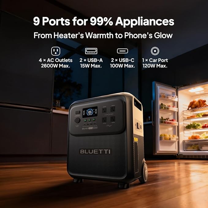 BLUETTI Elite 400 3840Wh 2600W Portable Power Station LiFePO4 for Home Backup