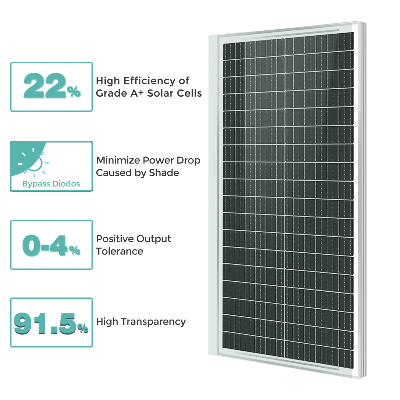 100W 200W 400W 1000Watt 12V Monocrystalline Solar Panel Home RV Camping Off Grid