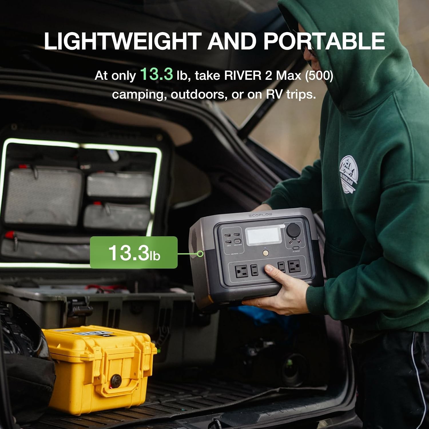 Portable Power Station River 2 500 499Wh LiFePO4 Battery/ 1 Hour Fast Charging