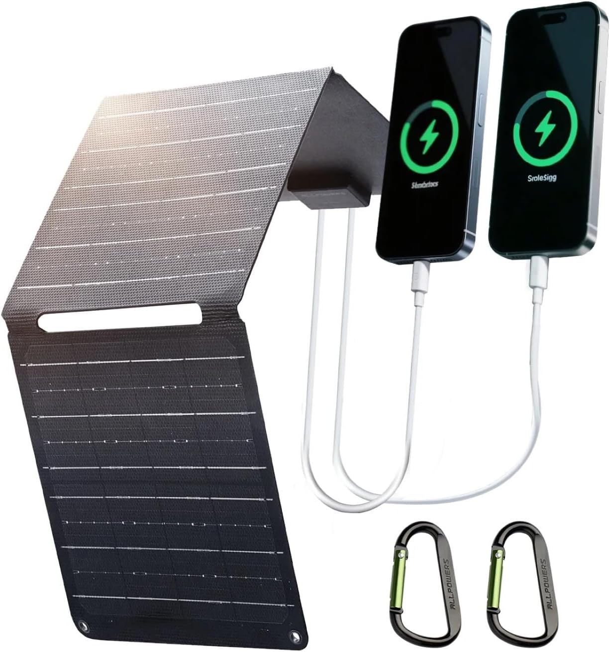 SP001 21W Portable Solar Panel Charger, High-Efficiency 22-25% Folding Solar Pan