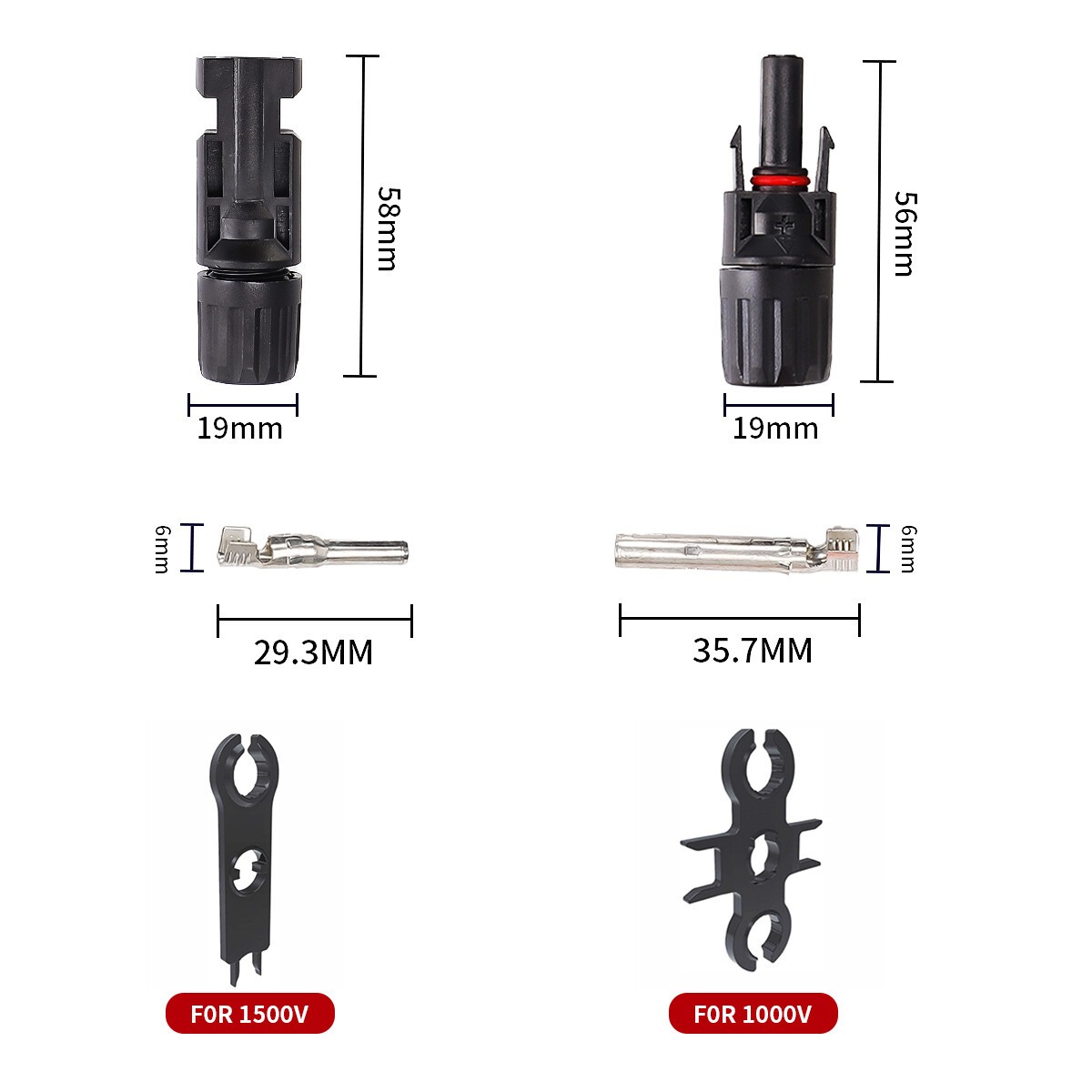 GEYA PV Wire Solar Panel Y Branch Solar Panel Extension Cable Connectors 10AWG
